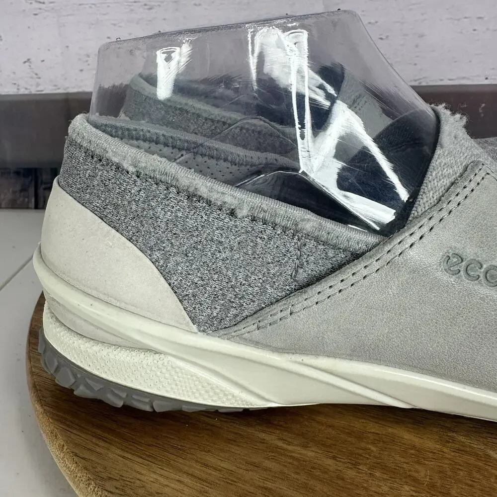 Ecco Mary Jane Shoe Womens 7 Gray Comfort Cushion Biom Flat Slip on Leather - Picture 2 of 14